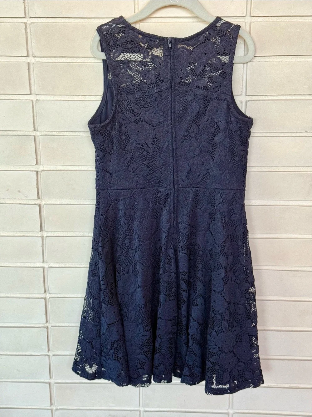 Zunie Navy Lace Dress * Girls Size 10 * Sleeveless * Fully Lined